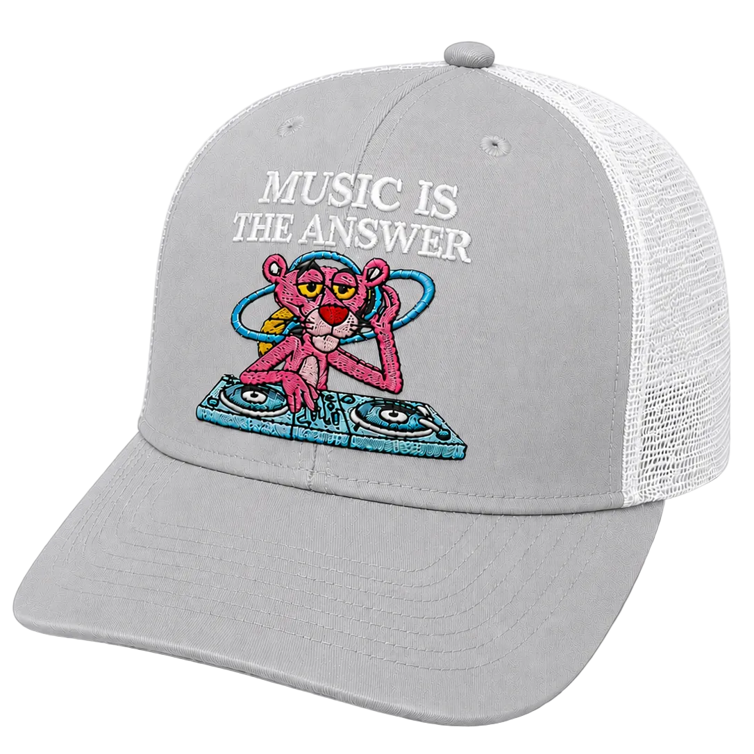 Pink panther music is the answer- grey/white