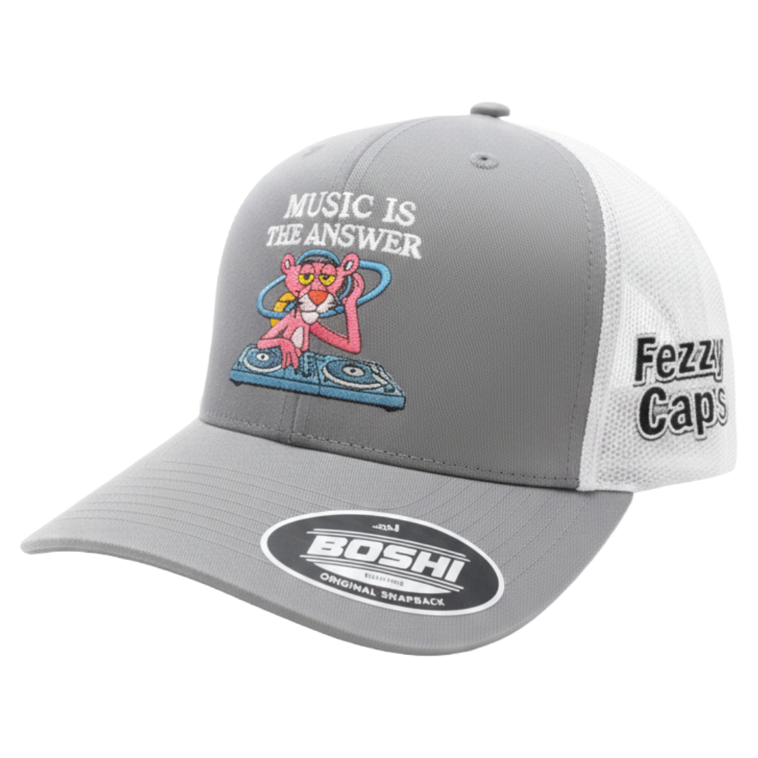 Pink panther music is the answer- grey/white